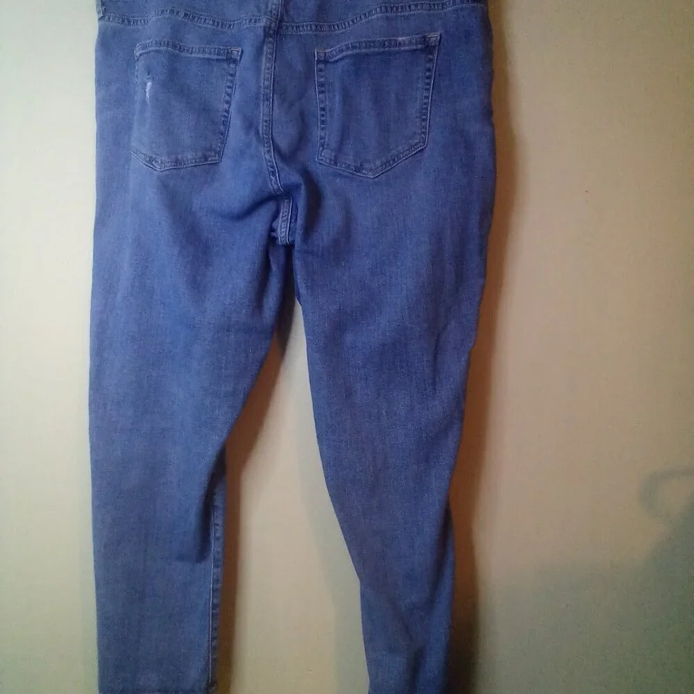 Gap Jeans Women 34 Best Girlfriend Distressed Ankle Cropped Blue
